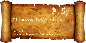 Miloszav Szólát névjegykártya